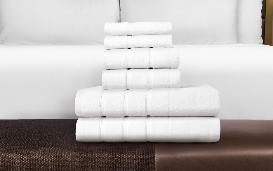 Our Striped Trim Hand Towel from the Mandalay Bay Collection