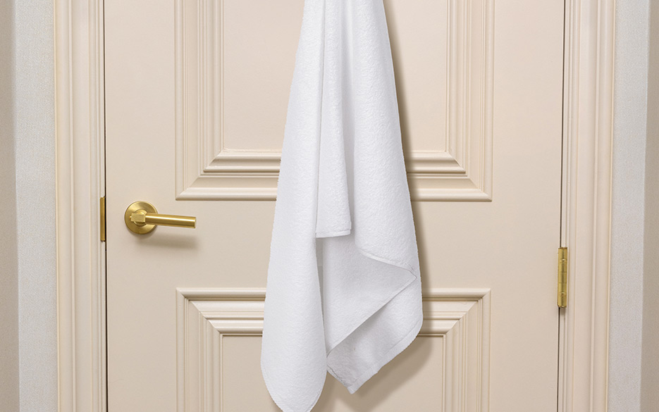 Park MGM Las Vegas Striped Trim Hand Towel in 100% Cotton